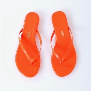 Tkees vegan leather flip flops sandals neon orange